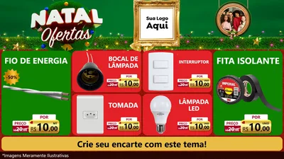 Modelo de TV para TV Horizontal com o tema Natal de Ofertas para Materiais Elétricos