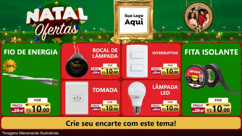 Modelo de TV para TV Horizontal com o tema Natal de Ofertas para Materiais Elétricos