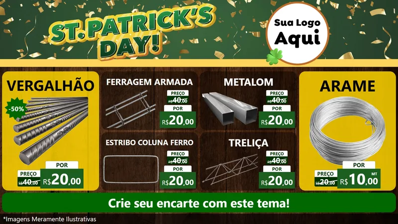 Modelo de TV para TV Horizontal com o tema St Patriks Day para Ferragens
