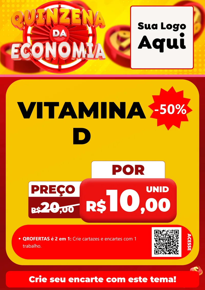 Modelo de Cartaz para Cartaz A4 Vertical com o tema Quinzena Da Economia para Farmácia