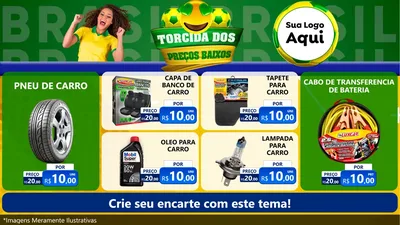 Modelo de TV para TV Horizontal com o tema Torcida dos Preços Baixos - Copa para Auto peças