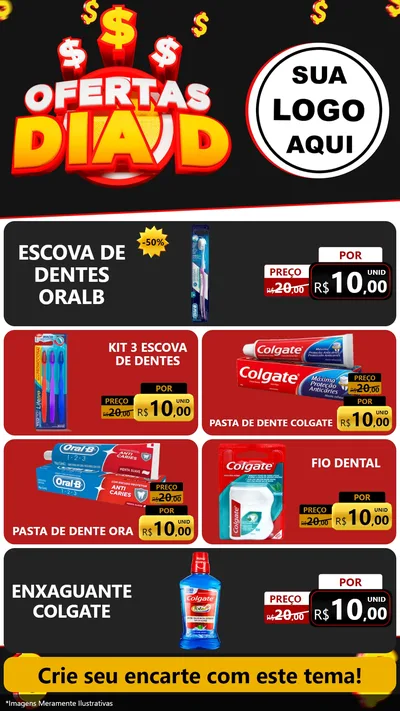 Modelo de TV para TV Vertical com o tema Ofertas Dia D para Higiene Pessoal