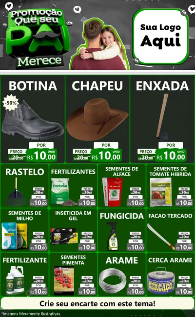 Modelo de Encarte para Encarte Grande com o tema Promoção Que seu Pai Merece para Agropecuária