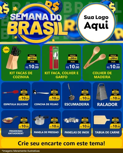 Modelo de Rede Social para Feed Instagram com o tema Semana Do Brasil para Utilidades Domésticas