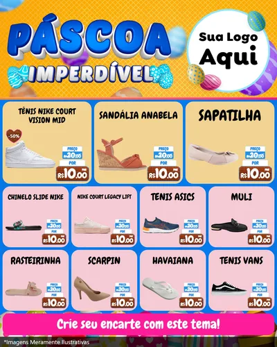 Modelo de Rede Social para Feed Instagram com o tema Páscoa Imperdível para Calçados