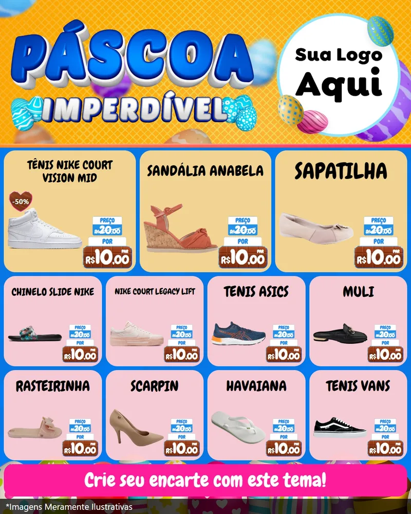 Modelo de Rede Social para Feed Instagram com o tema Páscoa Imperdível para Calçados