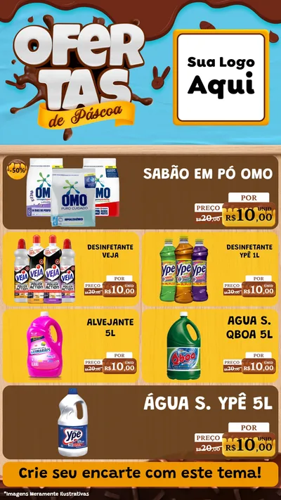 Modelo de TV para TV Vertical com o tema Ofertas de Páscoa para Produtos de Limpeza