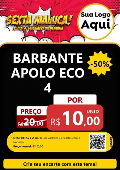Modelo de Cartaz para Cartaz A4 Vertical com o tema Sexta Maluca! para Armarinho e Aviamentos