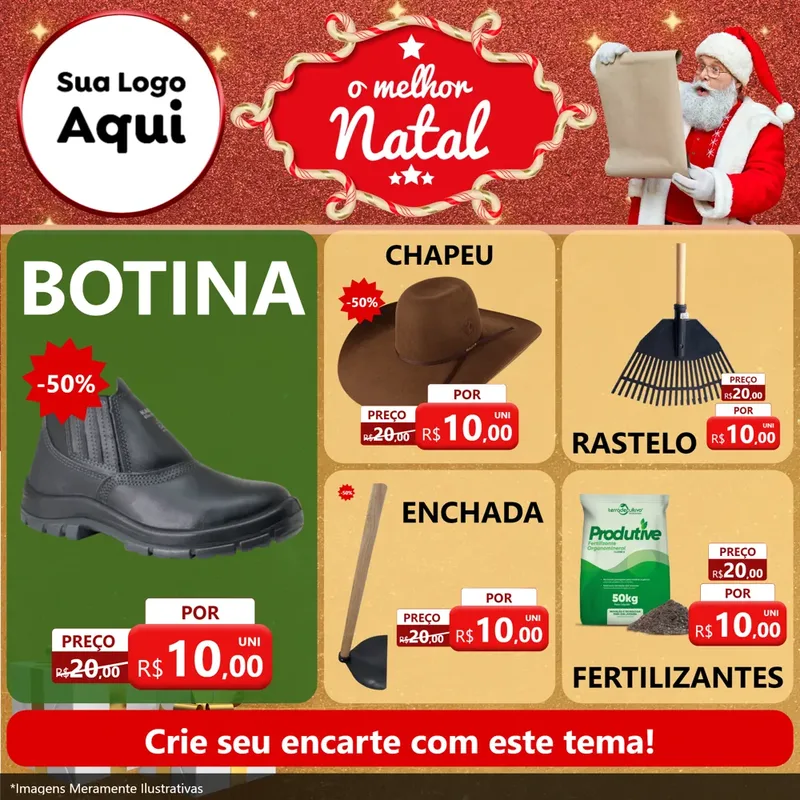 Modelo de Rede Social para Feed Facebook com o tema O Melhor Natal para Agropecuária