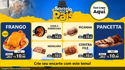 Modelo de TV para TV Horizontal com o tema Sorteio Dia Dos Pais para Assados