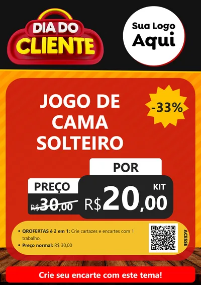 Modelo de Cartaz para Cartaz A4 Vertical com o tema Dia do Cliente para Cama, Mesa e Banho