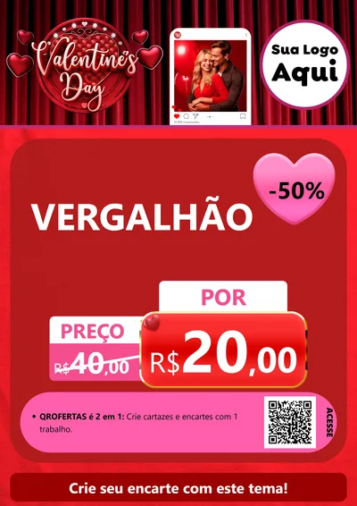 Modelo de Cartaz para Cartaz A4 Vertical com o tema Valentine's Day para Ferragens