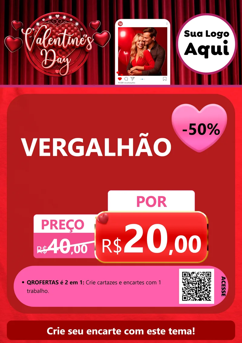 Modelo de Cartaz para Cartaz A4 Vertical com o tema Valentine's Day para Ferragens