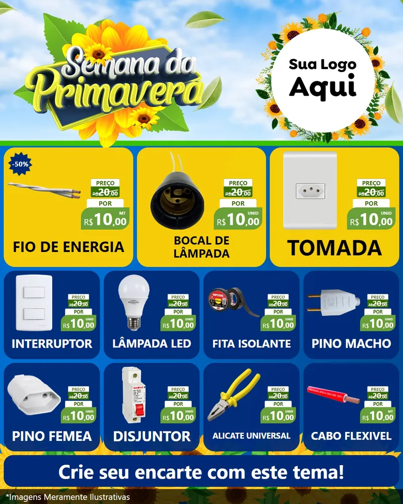 Modelo de Rede Social para Feed Instagram com o tema Semana da Primavera para Materiais Elétricos