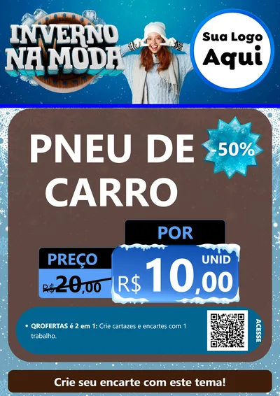 Modelo de Cartaz para Cartaz A4 Vertical com o tema Inverno na Moda para Auto peças