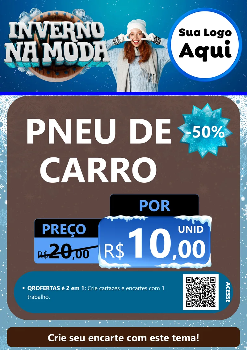 Modelo de Cartaz para Cartaz A4 Vertical com o tema Inverno na Moda para Auto peças