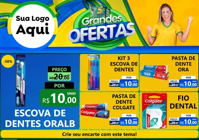 Modelo de Encarte para Encarte A4 Horizontal com o tema Grandes Ofertas para Higiene Pessoal