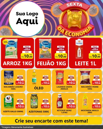 Modelo de Rede Social para Feed Instagram com o tema Sexta da Economia para Supermercado