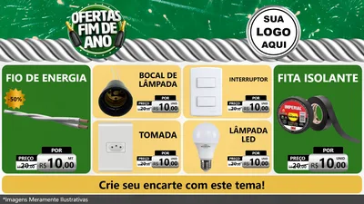 Modelo de TV para TV Horizontal com o tema Ofertas Fim de Ano para Materiais Elétricos