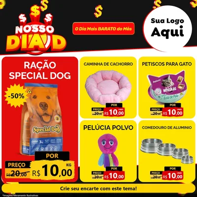 Modelo de Rede Social para Feed Facebook com o tema Nosso Dia D para Pet Shop