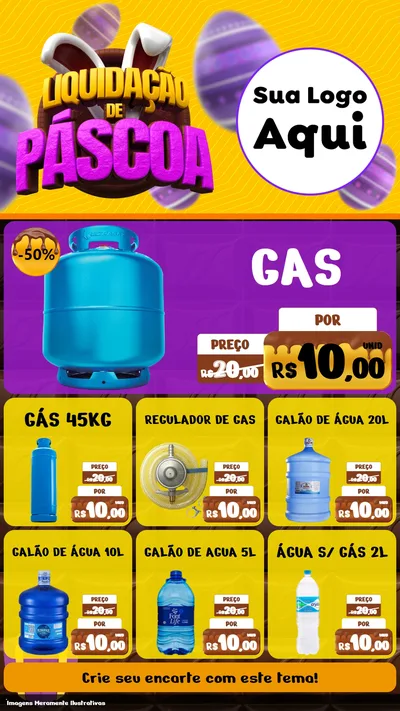 Modelo de Rede Social para Stories com o tema Liquidação de Páscoa para Água e gás