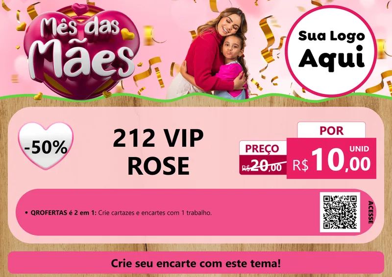 Modelo de Cartaz para Cartaz A4 Horizontal com o tema Mês das Mães para Perfumes