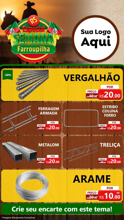 Modelo de TV para TV Vertical com o tema Especial Semana Farroupilha para Ferragens
