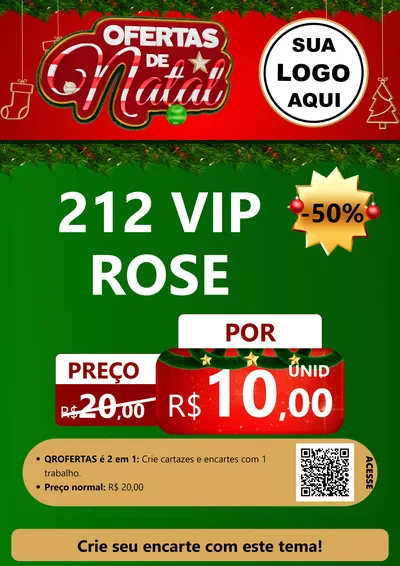 Modelo de Cartaz para Cartaz A4 Vertical com o tema Ofertas de Natal para Perfumes