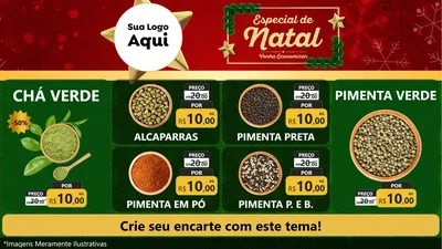 Modelo de TV para TV Horizontal com o tema Especial de Natal para Produtos Naturais