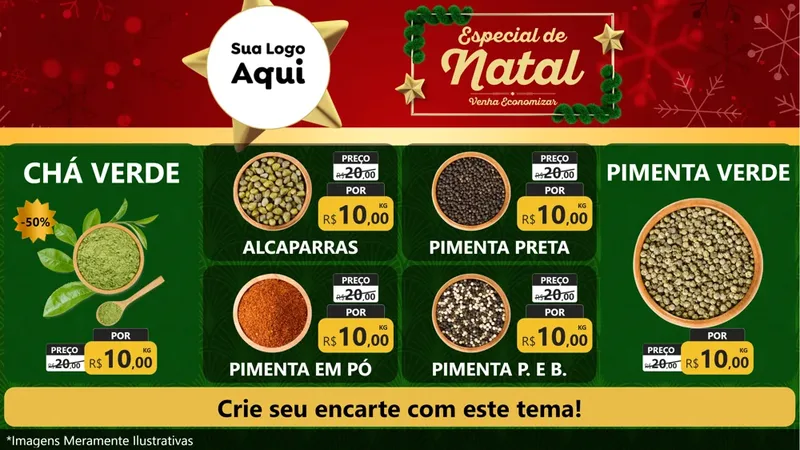 Modelo de TV para TV Horizontal com o tema Especial de Natal para Produtos Naturais