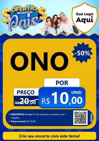Modelo de Cartaz para Cartaz A4 Vertical com o tema Ofertas do Dia dos Pais para Óticas