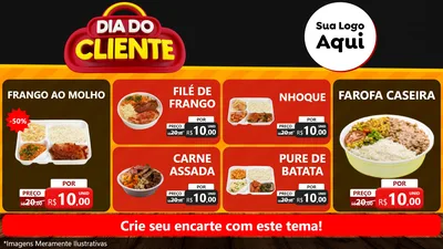 Modelo de TV para TV Horizontal com o tema Dia do Cliente para Restaurante
