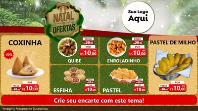 Modelo de TV para TV Horizontal com o tema Ofertas de Natal para Salgadaria
