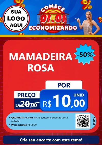 Modelo de Cartaz para Cartaz A4 Vertical com o tema Comece 1º de Janeiro Economizando para Bebês
