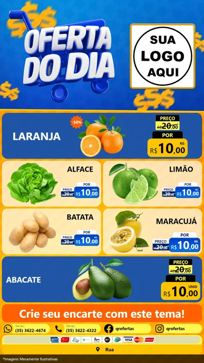 Modelo de TV para TV Vertical com o tema Oferta do Dia para Hortifrúti