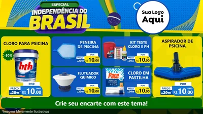 Modelo de TV para TV Horizontal com o tema Especial Independência do Brasil para Produtos para Piscina