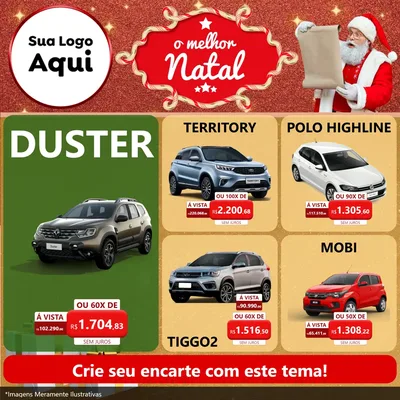 Modelo de Rede Social para Feed Facebook com o tema O Melhor Natal para Concessionaria de Carros