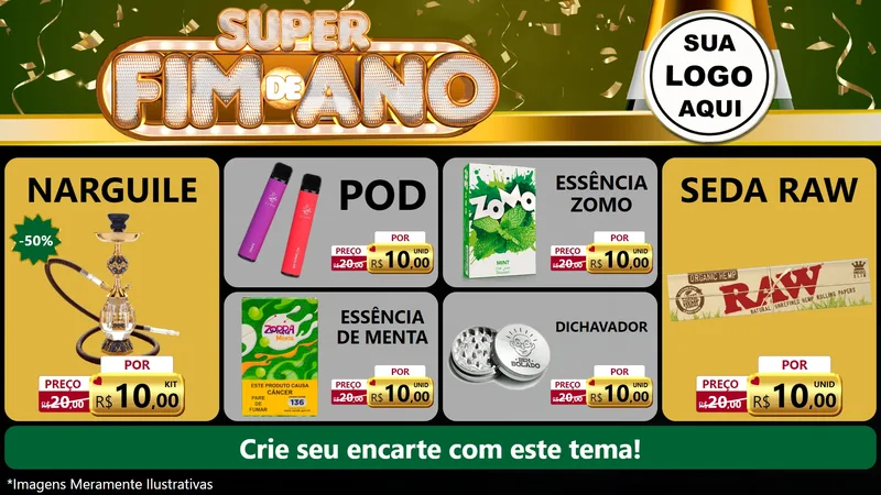 Modelo de TV para TV Horizontal com o tema Super Fim de Ano para Tabacaria