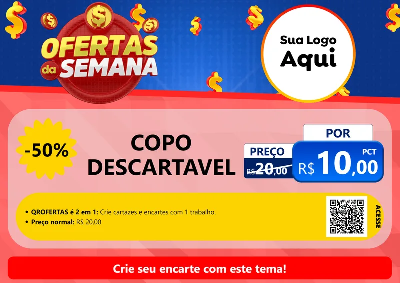 Modelo de Cartaz para Cartaz A4 Horizontal com o tema Ofertas Da Semana para Embalagens
