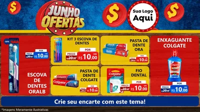 Modelo de TV para TV Horizontal com o tema Junho de Ofertas para Higiene Pessoal