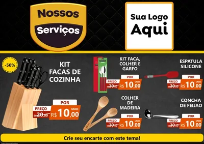 Modelo de Encarte para Encarte A4 Horizontal com o tema Nossos Serviços para Utilidades Domésticas