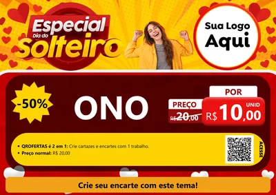 Modelo de Cartaz para Cartaz A4 Horizontal com o tema Especial Dia do Solteiro para Óticas