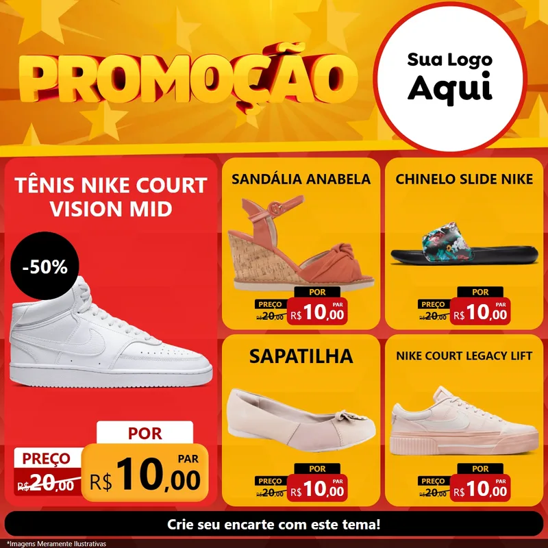 Modelo de Rede Social para Feed Facebook com o tema Promoção para Calçados