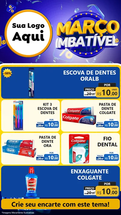 Modelo de TV para TV Vertical com o tema Março Imbatível para Higiene Pessoal