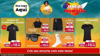 Modelo de TV para TV Horizontal com o tema Janeiro de Promoção para Roupas e acessórios