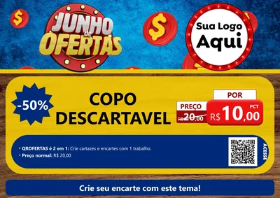 Modelo de Cartaz para Cartaz A4 Horizontal com o tema Junho de Ofertas para Embalagens
