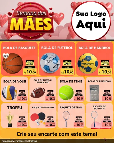 Modelo de Rede Social para Feed Instagram com o tema Semana das Mães para Artigos Esportivos