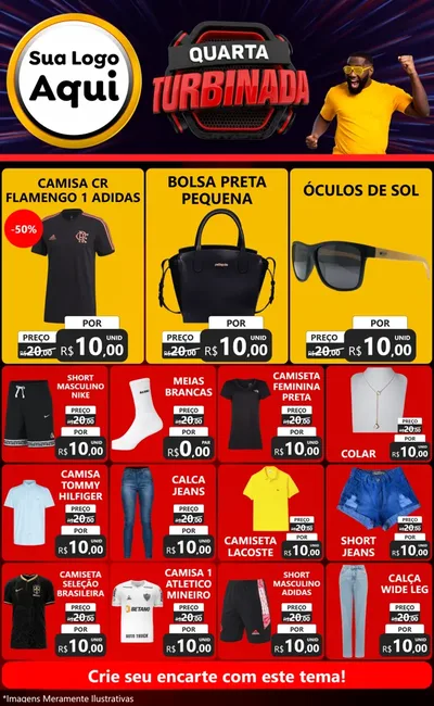 Modelo de Encarte para Encarte Grande com o tema Quarta Turbinada para Roupas e acessórios
