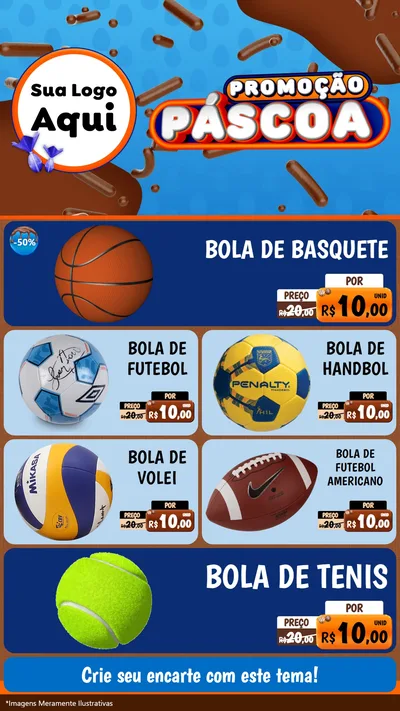 Modelo de TV para TV Vertical com o tema Promoção Páscoa para Artigos Esportivos