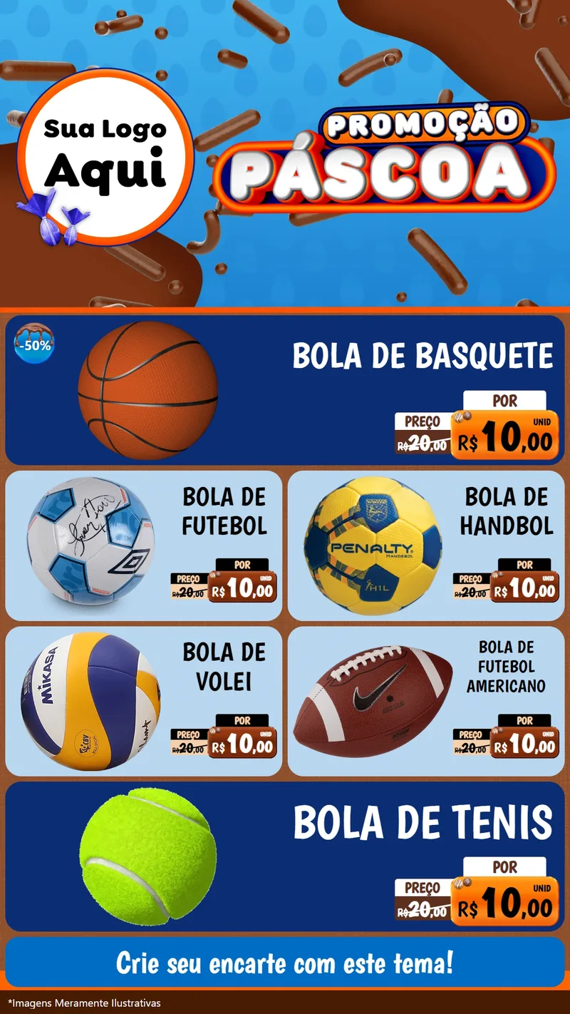 Modelo de TV para TV Vertical com o tema Promoção Páscoa para Artigos Esportivos